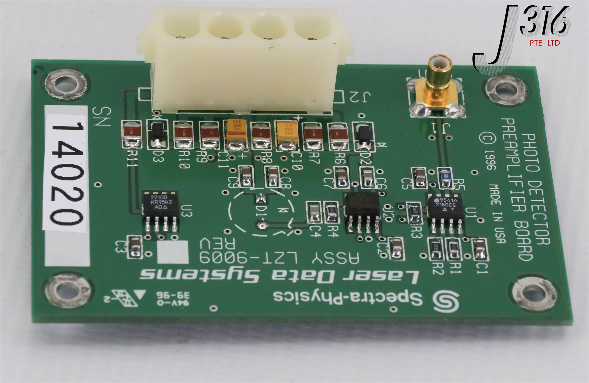 14020 SPECTRA-PHYSICS PHOTO DETECTOR PREAMPLIFIER BOARD, PCB LZT